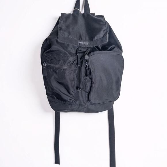 Vintage Y2K Nine West Mini Backpack Nylon Black Utility Bag